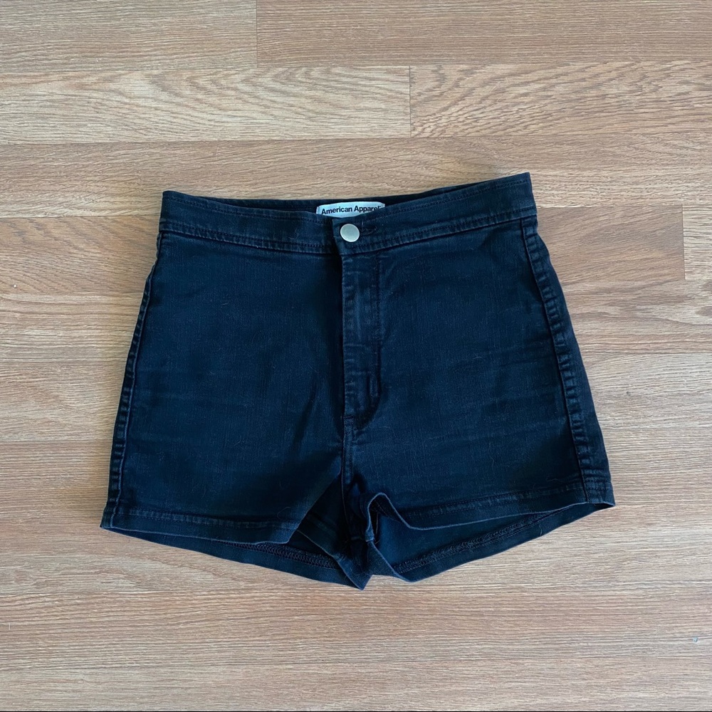 American Apparel High Waisted Black Shorts